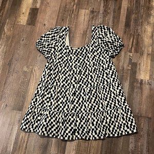 Checkered babydoll dress